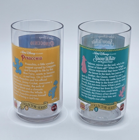 Vintage 1994 Disney Burger King Pinocchio & Snow White Collectors Series Cups - Picture 10 of 10